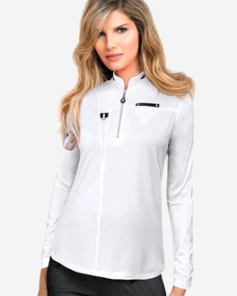 Jamie Sadock Long  Sleeve Polo - Plain  